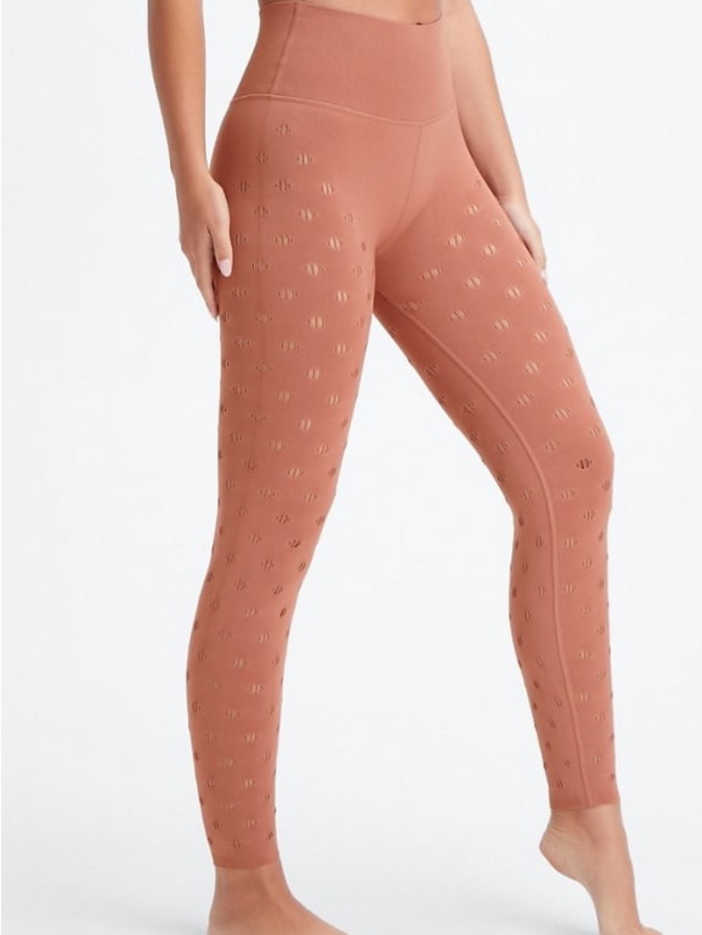 NWT Fabletics High Waisted Sculpknit Legging 7/8 Medium Toffee